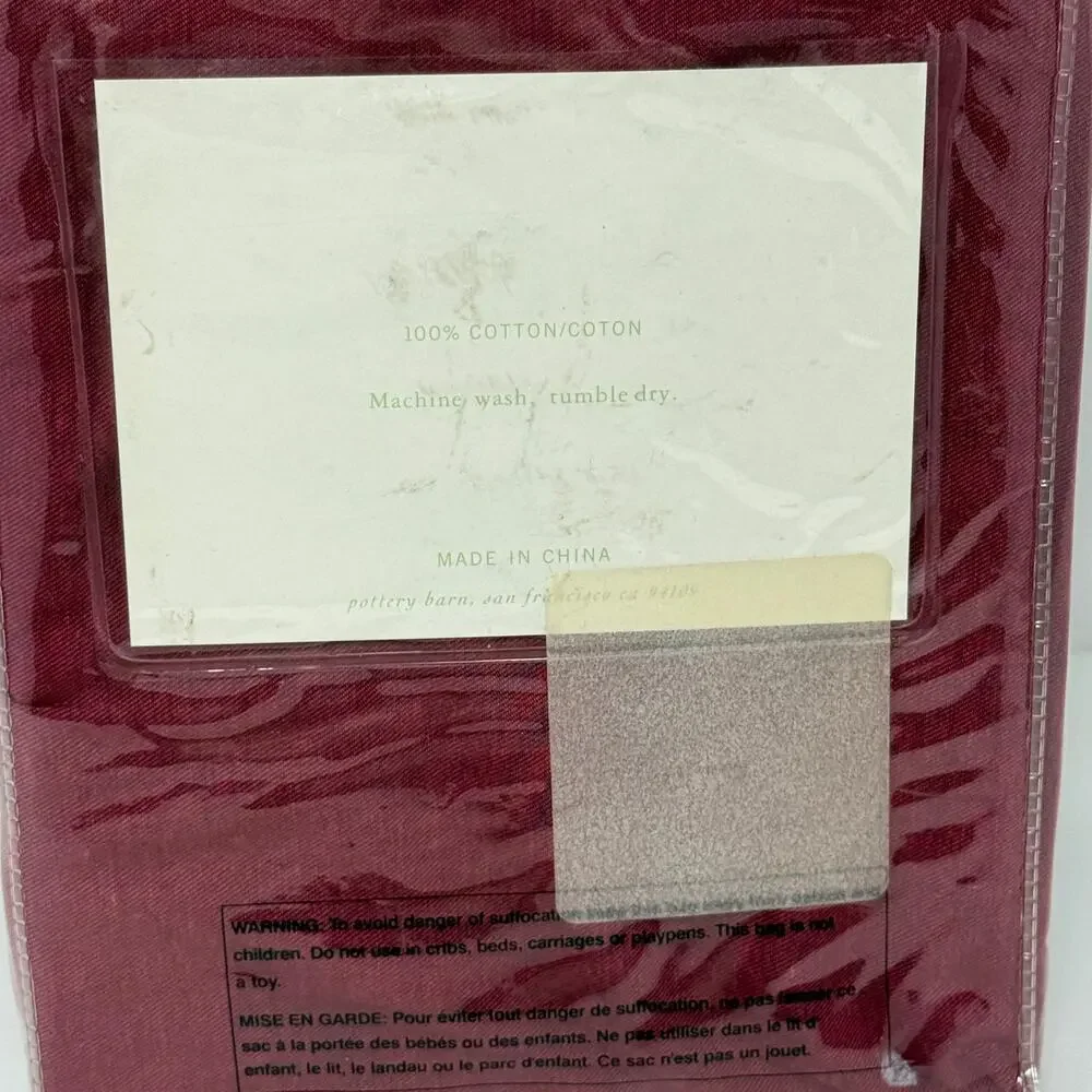 Pottery Barn Bed + Bath Reversible Sham Euro Maroon Burgundy New In Package